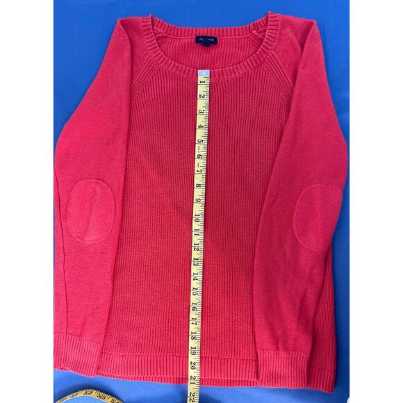 Talbots Redish Orange Cotton Blend‎ Knit Sweater Elbow Patches Small Pre-owned - Picture 5 of 8